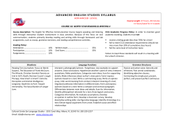 advanced english studies syllabus