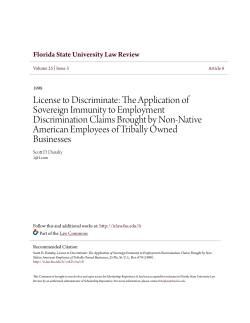 The Application of Sovereign Immunity to Employment