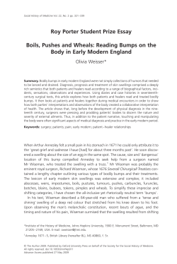 Reading Bumps on the Body in Early Modern