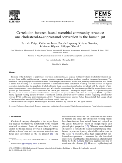 Correlation between faecal microbial community structure and