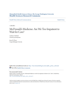 McDonald`s Medicine: Are We Too Impatient to Wait for Care?
