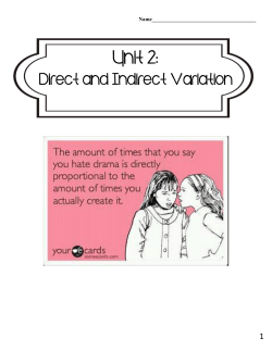 Direct and Indirect Variation