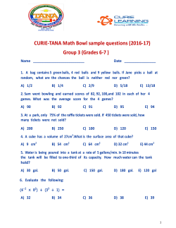 CURIE-TANA Math Bowl sample questions