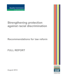 Strengthening protection against racial discrimination