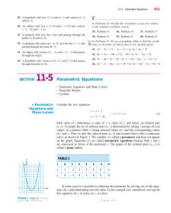 SECTION 11-5 Parametric Equations C