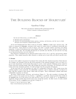 The Building Blocks of Molecules