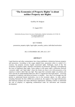 `The Economics of Property Rights` is about neither