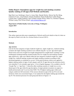 Smartphone apps for weight loss and smoking cessation: Quality