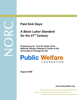 Paid Sick Days: A Basic Labor Standard for the 21st Century