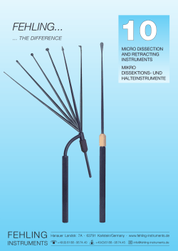 Mikro Dessektions- und Halteinstrumente (Katalog 10)