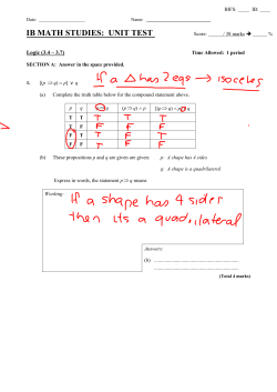 IB MATH HL 2: UNIT 2 QUIZ 1