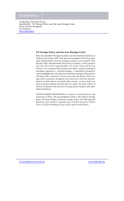 US Foreign Policy and the Iran Hostage Crisis