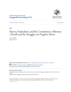 Slavery, Federalism, and the Constitution