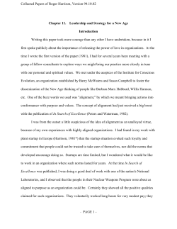 Collected Papers of Roger Harrison, Version 94.10.02 Chapter 11