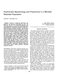 Postmortem Bacteriology and Pneumonia in a Mentally Retarded