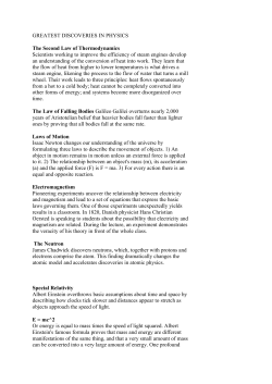 GREATEST DISCOVERIES IN PHYSICS The Second Law of