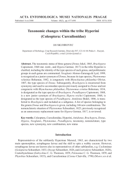 Taxonomic changes within the tribe Hyperini