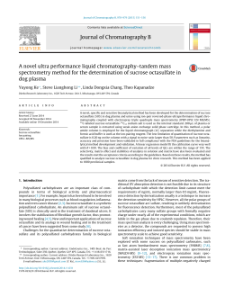A novel ultra performance liquid chromatography&ndash;tandem mass