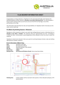 Flag Bearer Information Sheet &ndash; Matildas v NZ