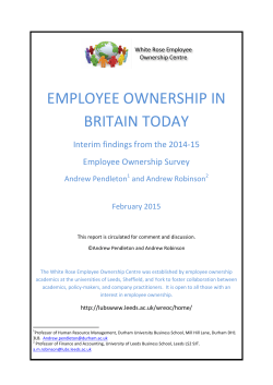 Employee Ownership in Britain Today