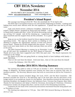Nov 2014 - Crystal River Village Homeowners Association