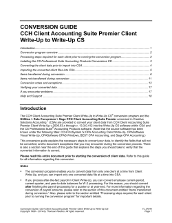 Conversion Guide - CS Professional Suite