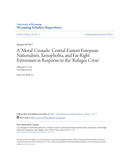 A `Moral` Crusade: Central-Eastern European Nationalism