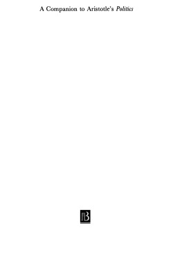 A Companion to Aristotle`s Politics