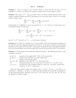 Test 2 &mdash; Solutions Problem 1. Given an integer a and a positive