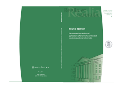 RAUNO TEMMER Electrochemistry and novel applications of