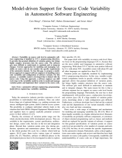 Model-driven Support for Source Code Variability in
