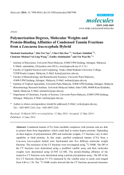 Polymerization Degrees, Molecular Weights and Protein