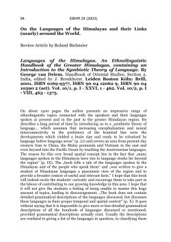 European Bulletin of Himalayan Research (EBHR)