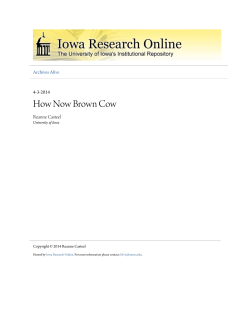 How Now Brown Cow - Iowa Research Online