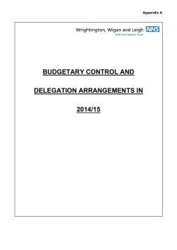 budgetary control and delegation arrangements in 2014/15
