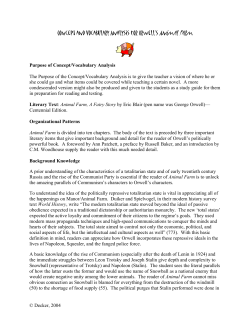 Concept and Vocabulary Analysis for Orwell`s Animal Farm