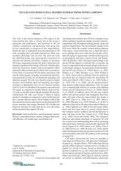 NUCLEUS PULPOSUS CELL-MATRIX INTERACTIONS WITH