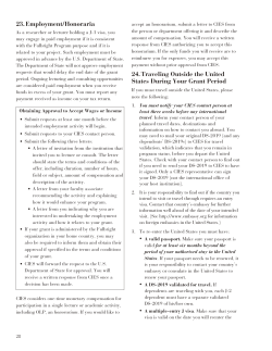 Employment/Honoraria - Fulbright Scholar Program