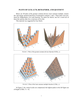 PLOTS OF GCD, LCM, REMAINDER, AND QUOTIENT