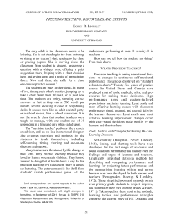 Lindsley, O. R. (1992). Precision teaching: Discoveries and effects.