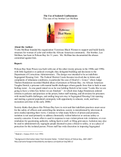 The Use of Isolated Confinement: The case of my brother Leo