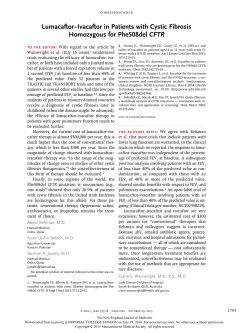 Lumacaftor&ndash;Ivacaftor in Patients with Cystic Fibrosis Homozygous