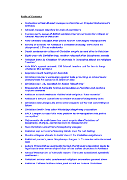 Pakistan - Human Rights Without Frontiers