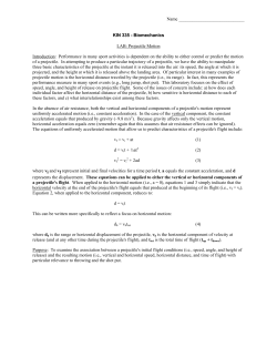 Name KIN 335 - Biomechanics LAB: Projectile Motion
