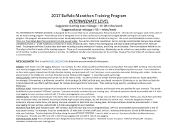 2017 Buffalo Marathon Training Program INTERMEDIATE LEVEL