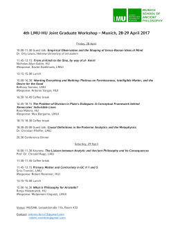 4th LMU-HU Joint Graduate Workshop &ndash; Munich, 28