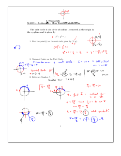 MA115 :: Section 4.5 :: More Exponential Modeling The unit circle is