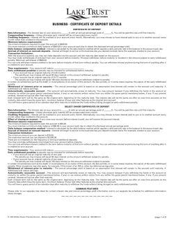 business - certificate of deposit details