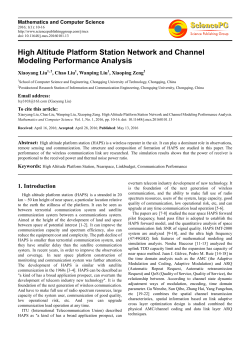 High Altitude Platform Station Network and Channel Modeling