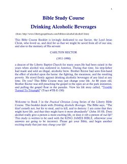 Bible Study Course Drinking Alcoholic Beverages